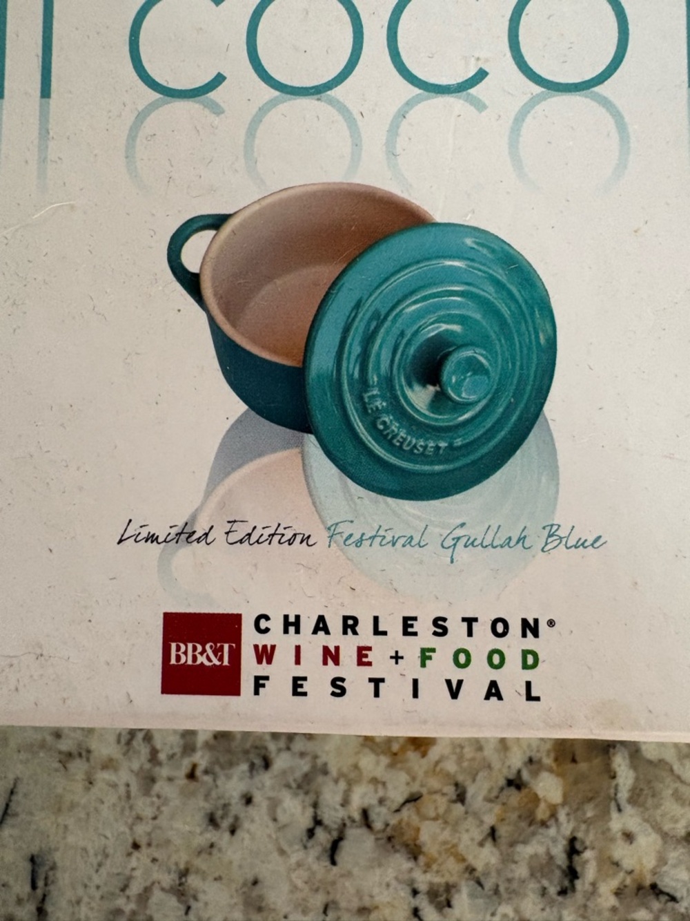 Le Creuset Festival Gullah Blue Mini Cocotte with Lid - Teal Blue - Picture 2 of 6